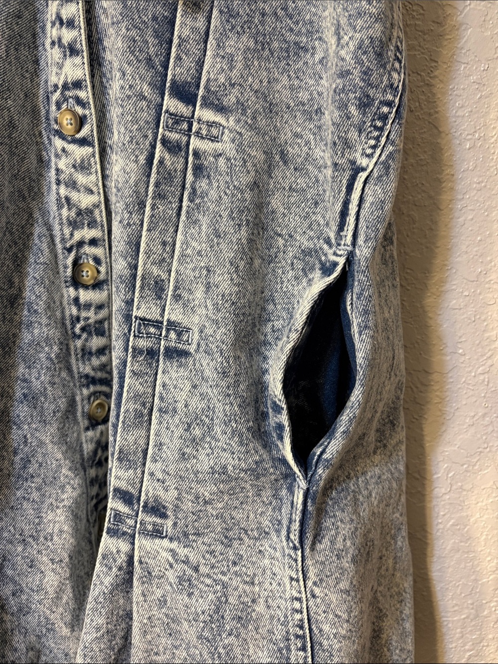 Free People Acid-Wash Denim Vest in Light Blue - Picture 3 of 7